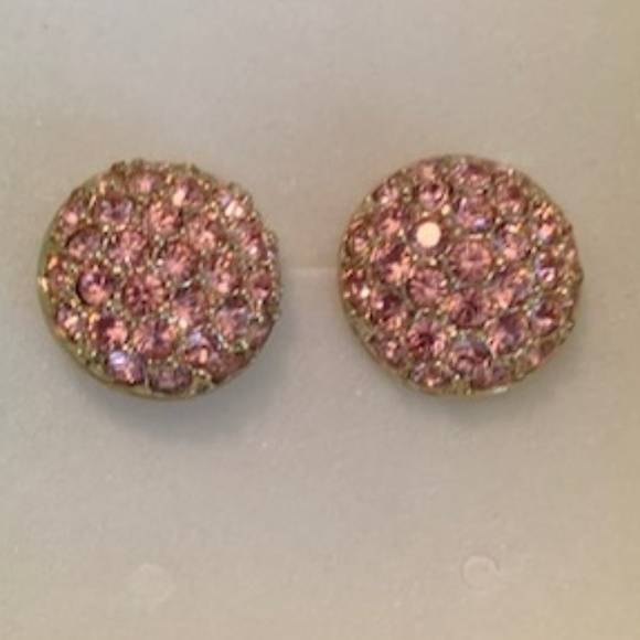 Sparkly Pink Post Earrings - Picture 2 of 3